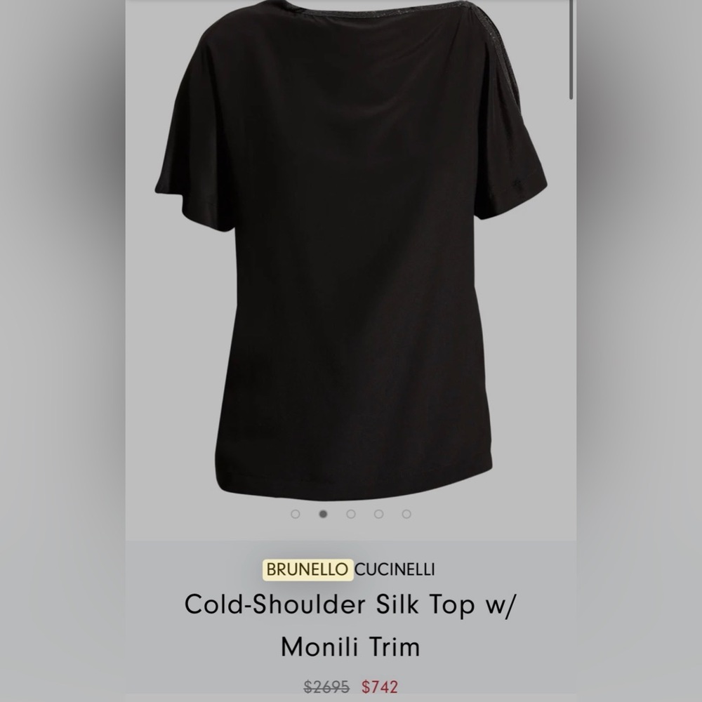 Brunello Cucinelli Elegant Black Blouse silk never worn